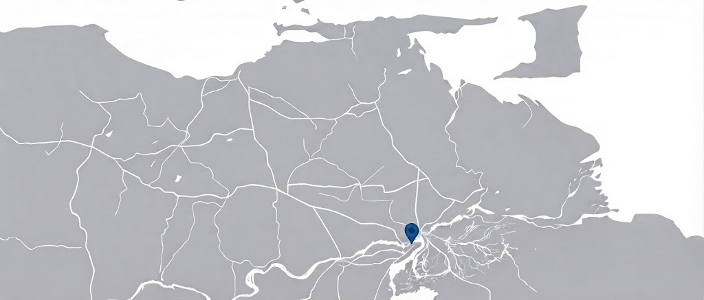 Map showing the location of Morichal Pesado and Puerto Punta Cuchillo